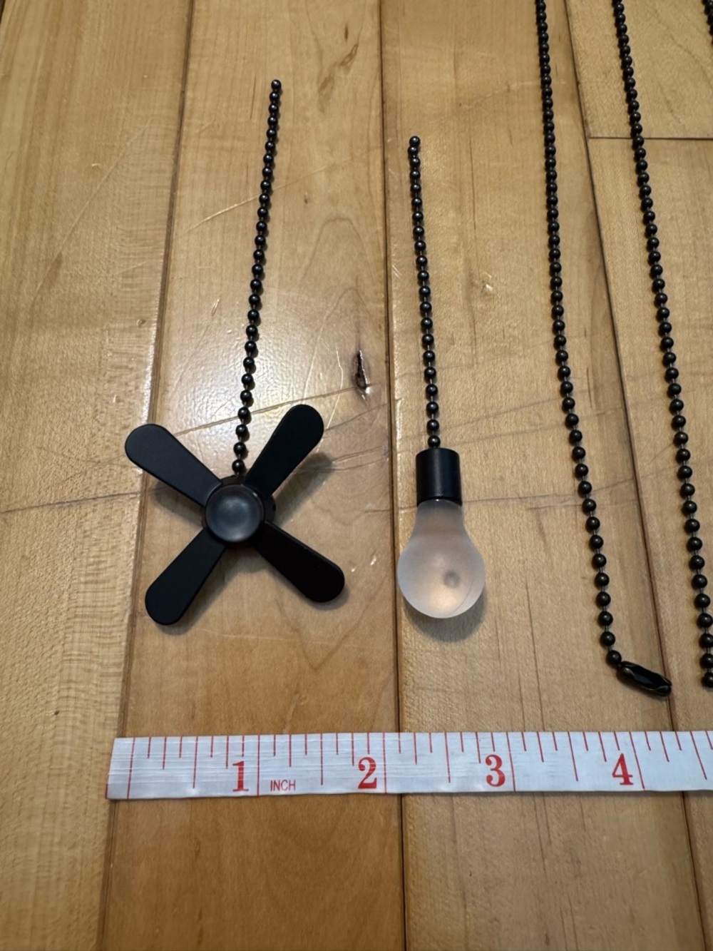 Black Ceiling Fan & Bulb Pull Chain Set - Picture 5 of 6